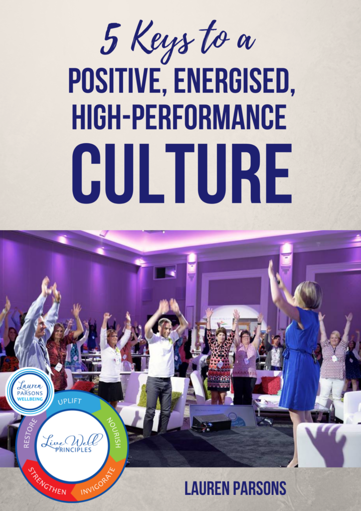 5 Keys to a Positive Energised High Performance Culture - Lauren Parsons - Cover Image