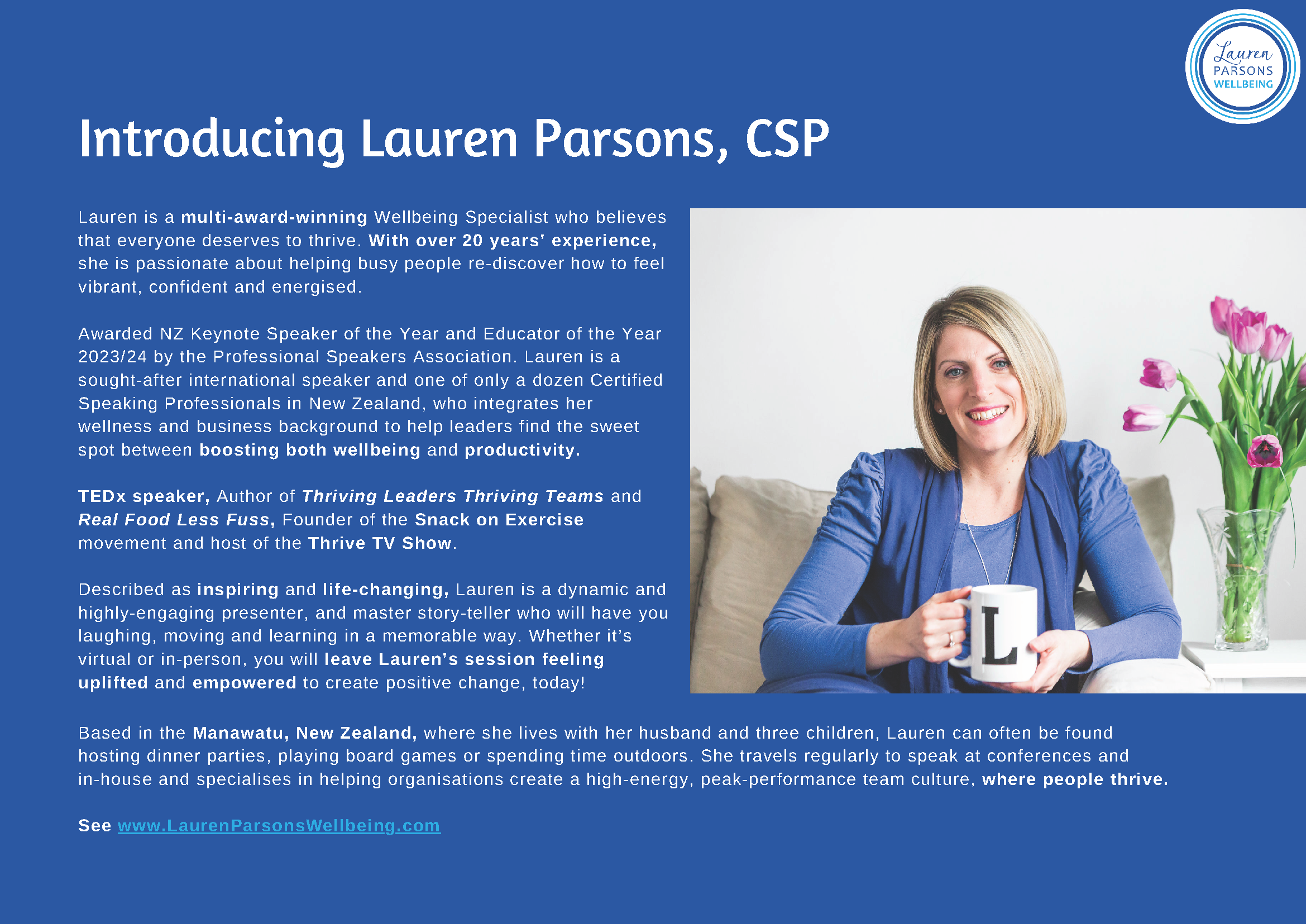 Lauren Parsons Wellbeing Specialist Coaching Services